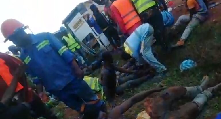 22 mineworkers hospitalised in Bolga after company bus somersaults twice in Talensi